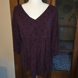 Torrid Plum Polka Dot Blouse